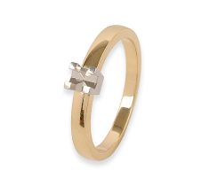 BAGUE SOLITAIRE OR J. CHATON 0,50 CT OR BLANC