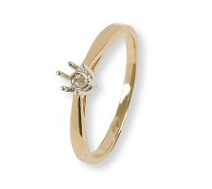 BAGUE SOLITAIRE OR J. CHATON OR BLANC 0,27 CT
