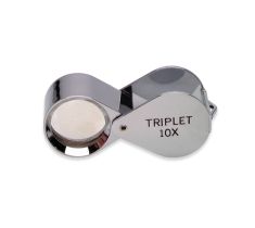 LOUPE TRIPLE DE POCHE CHROMEE AV./ ETUI 10X