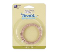 BRAID,ARTISTIC WIRE ,2,1 MM ROND-12-DRAADS-ROSE-KLEUR,1.52M