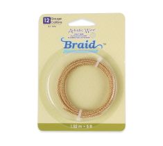 BRAID,ARTISTIC WIRE ,2,1 MM ROND-12-DRAADS-MESSING-KLEUR,1.52M