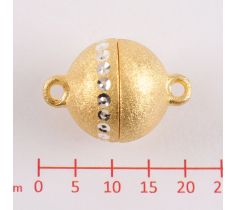 ZILVER/VERGULD  MAGNEETSLOT BAL 14 MM MAT DIAMOND LOOK
