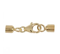 Eindstuk 4.0 mm rond met karabijnhaak 11.0 mm 14 karaat geelgoud