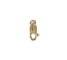 Karabijnhaak 10.0 mm plat rib 14 karaat geelgoud