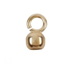 Inlakbal 4.0 mm met groot open dik oog 14 karaat geelgoud