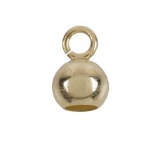 Inlakbal 5.0 mm met open oog 14 karaat geelgoud