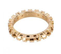 Chatonring 20 x 0.15 crt maat 21 - 14 karaat geelgoud