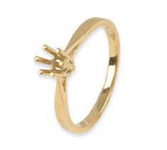 Solitairring met draadchaton 0.50 crt ringmaat ± 17.5 - 14 karaat geelgoud
