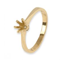 Solitairring met draadchaton 0.60 crt ringmaat ± 17.5 - 14 karaat geelgoud
