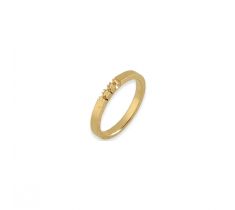 Alliance ring 3 steens 0.10 crt ringmaat 16.5 - 14 karaat geelgoud