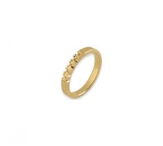 Alliance ring 5 steens 0.10 crt ringmaat 16.5 - 14 karaat geelgoud