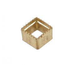 Zetkast vierkant open millegriffe rand 3.5 x 3.5 mm steenmaat 14 karaat geelgoud