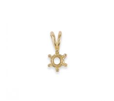 Solitairhanger 4.5 mm 6-poot draadchaton met lusoog 14 karaat geelgoud