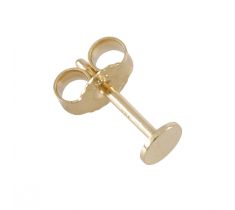 Oorsteker met plaatje 4 mm 14 karaat geelgoud
