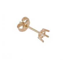 Oorsteker met 4-poot draadchaton 4.1 mm 14 karaat geelgoud
