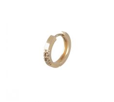 Klapoorring 3 steens 0.03 crt 14 karaat bicolor