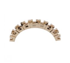 Stripchaton gebogen 9 x 1.9 mm 14 karaat witgoud