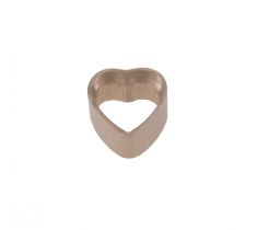 Zetkast hartvorm open glad 5.0 x 5.0 mm 14 karaat witgoud