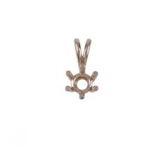 Solitairhanger 2.3 mm 6-poot draadchaton met lusoog 14 karaat witgoud