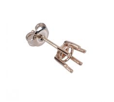 Oorsteker met 6-poot draadchaton 3.4 mm 14 karaat witgoud