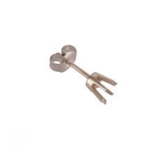 Oorsteker met 6-poot onderwaartse chaton 4.7 mm 14 karaat witgoud