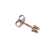 Oorsteker met 6-poot schotelchaton 2.3 mm 14 karaat witgoud