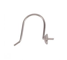 Oorhaak met parelschotel 4.0 mm 14 karaat witgoud