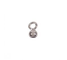 Inlakbal 2.5 mm met klein open oog zilver gerhodineerd