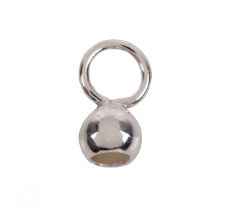 Inlakbal 4.0 mm met groot dicht oog zilver