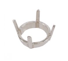Chaton 4-poot schuin 13.0 mm zilver