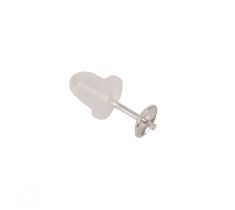 Oorsteker met parelschotel glad 4.0 mm zilver