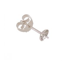 Oorsteker met parelschotel 5.0 mm zilver