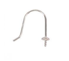 Oorhaak met parelschotel 3.0 mm zilver