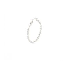 Oorring 25.0 mm pareldraad zilver