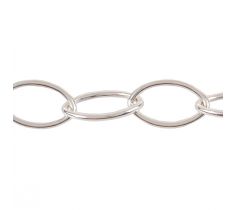 Anker collier rond ongeslepen ovale schakel 18.5 x 11.0 mm zilver
