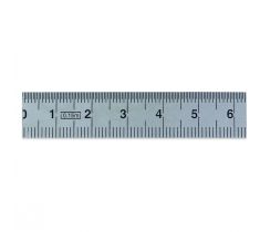 Meetlat 150 x 13 x 0.5 mm dubbelzijdige opdruk roestvrijstaal