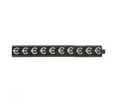 LOSSE CIJFERS €CLASSIC WIT OP ZWART- 3MM=GROOTTE CIJFER.
