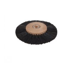 Polijstborstel 70 mm zwart hard 3 rij smal kunststof kern asgat 6.0 mm