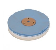 Polijstschijf linnen 120 x 15 mm gekleurd hardkartonnen kern asgat 6.0 mm
