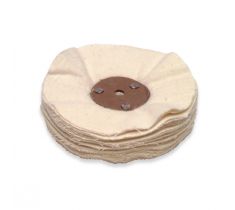 Polijstschijf flanel 100 x 20 mm leren kern asgat 6.0 mm