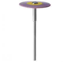Hangmotorschijf 26.0 x 2.0 mm rose/geel middel lins Diapol met diamantpoeder met stift EVE