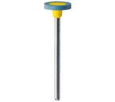 Hangmotorschijf 11.0 x 2.0 mm blauw/geel grof rond Diapol met diamantpoeder met stift EVE