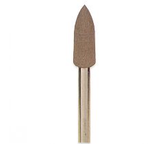Hangmotorschijf 4.0 x 12.0 mm bruin punt klein grof aluminium oxide met stift Dedeco