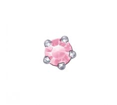 6 paar Estelle II CRW610 schieroorstekers 4.0 mm chaton roze steen staal