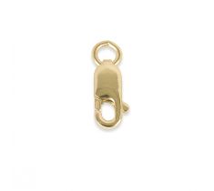 Karabijnhaak 12.0 mm plat met oog 8 karaat geel