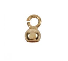 Inlakbal 3.5 mm met klein open oog 18 karaat geelgoud