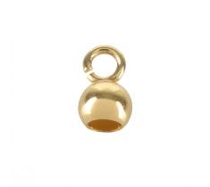 Inlakbal 4.0 mm met klein open oog 18 karaat geelgoud