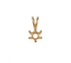 Solitairhanger 2.6 mm 6-poot draadchaton met lusoog 18 karaat geelgoud