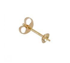 Oorsteker met parelschotel 4.0 mm 18 karaat geelgoud