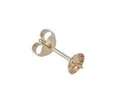 Oorsteker met parelschotel 5.0 mm 18 karaat geelgoud